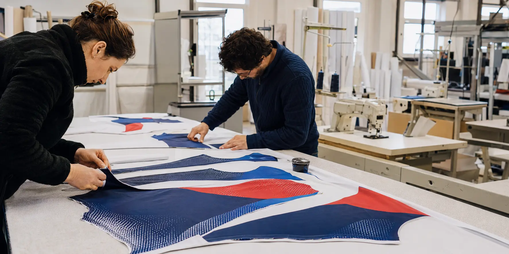 Découpe et confection de panneaux sublimés pour un maillot de sport en France